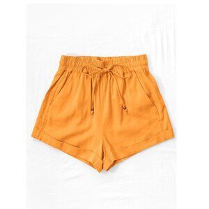 Mango Linen Waistband Shorts with String Tie